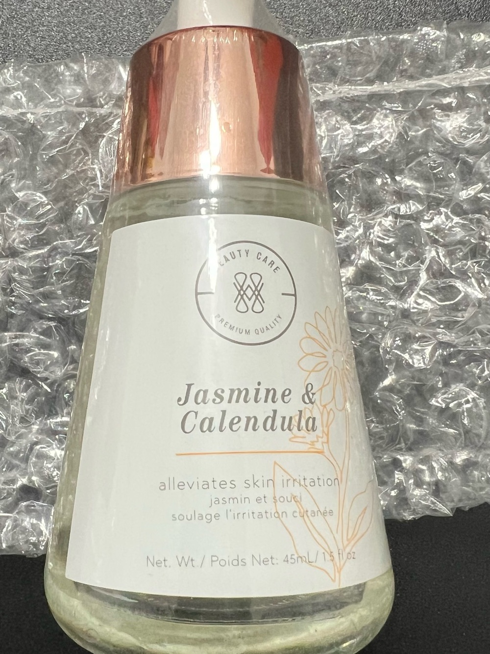 Jasmine & Calendula Soothing Facial Oil — White Bottle with Rose Gold Cap